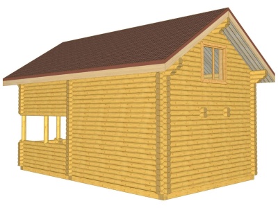 Деревянный дачный дом с мансардой 91 кв.м [Проект Тимер]