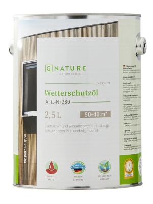 Всё для деревянного домостроения - Стройматериалы - Масла для дерева Gnature
 - 280 "Gnature" Защитное масло для внешних работ Wetterschulzol 2,5 л.
 Доставка. Компания СТРОЙТЕХ. Купидомизбревна.рф